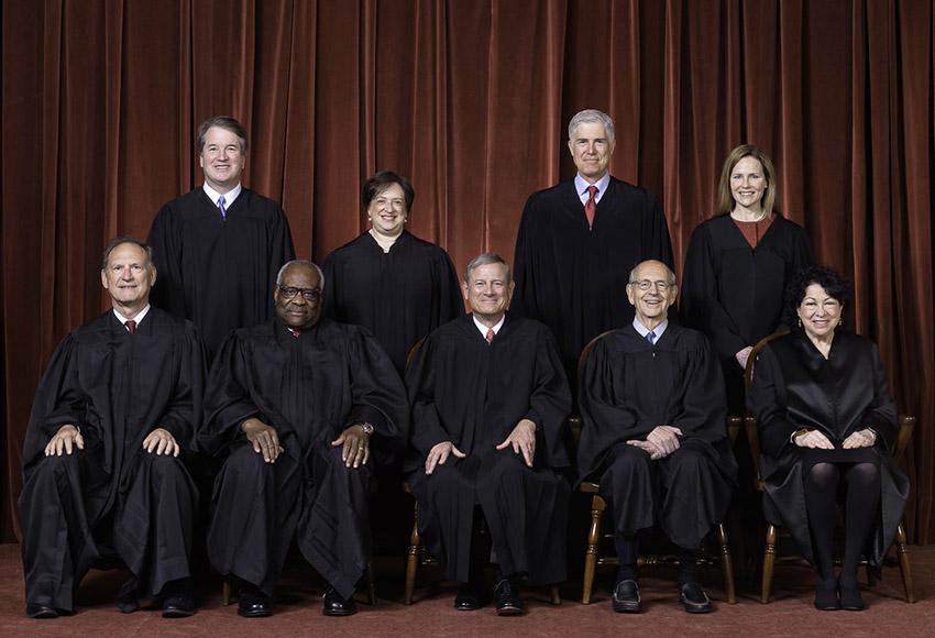 The Supreme Court as composed October 27, 2020 to June 30, 2022 — Photo by Fred Schilling, Collection of the Supreme Court of the United States