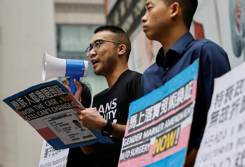 Henry Tse protesting in Hong Kong, China — Photo by Tyrone Siu / Reuters
