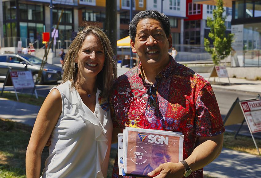 Angela Cragin and Seattle Mayor Bruce Harrell — Photo by Renee Raketty