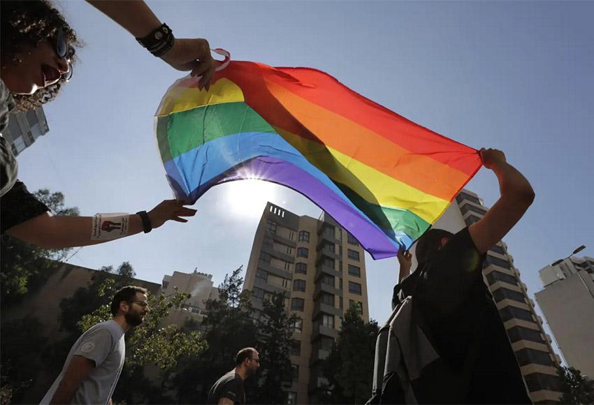 Queer marchers in Beirut, 2020 — Photo by Hassan Ammar / AP