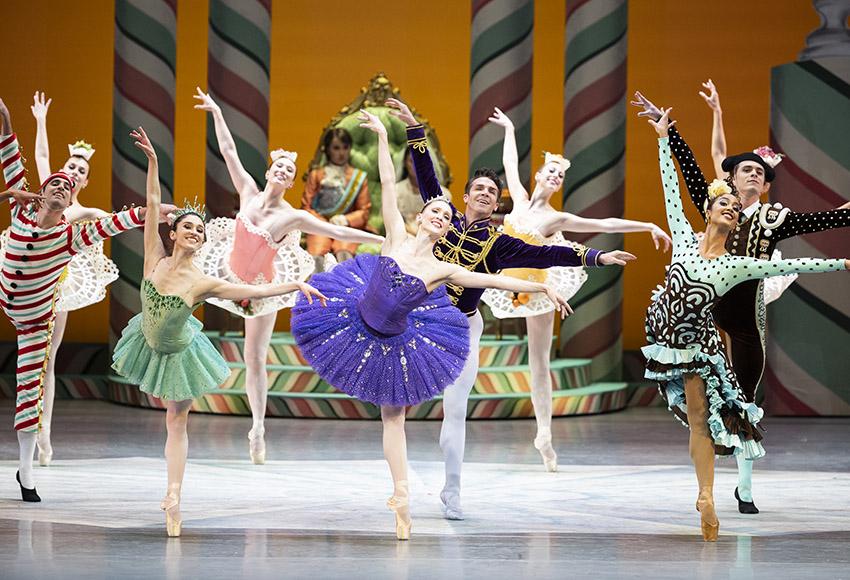 Pacific Northwest Ballet company dancers in a scene from George Balanchine's The Nutcracker — Photo by Angela Sterling