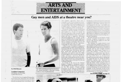 Looking Back in SGN History: Gay men and AIDS at a theatre near you?