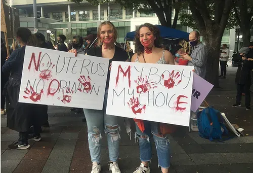 Impassioned speeches, counter-protestors, and politically pointed make-out sessions: A weekend of womens rights rallies