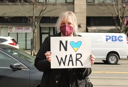 Seattleites protest against the war in Ukraine