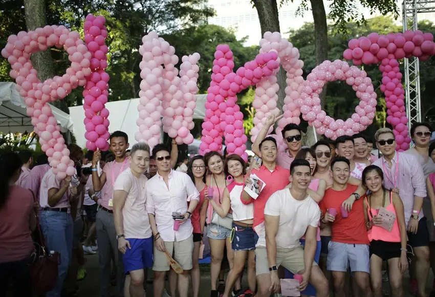 Participants at Singapore's Pink Dot parade – Photo by Wong Maye-E / AP