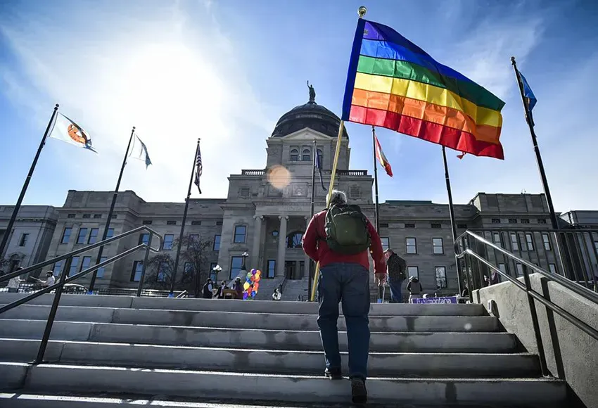 A marcher in Montana – Photo by Thom Bridge / AP