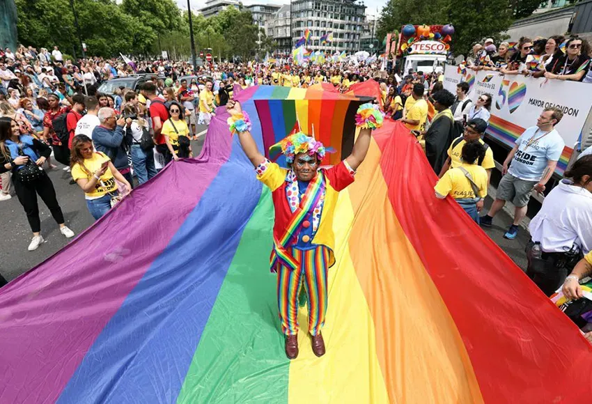 The 2022 London Pride parade – Photo by James Manning / PA via AP