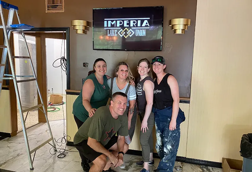 Imperia team working on renovations – Photo courtesy of Imperia Lake Union