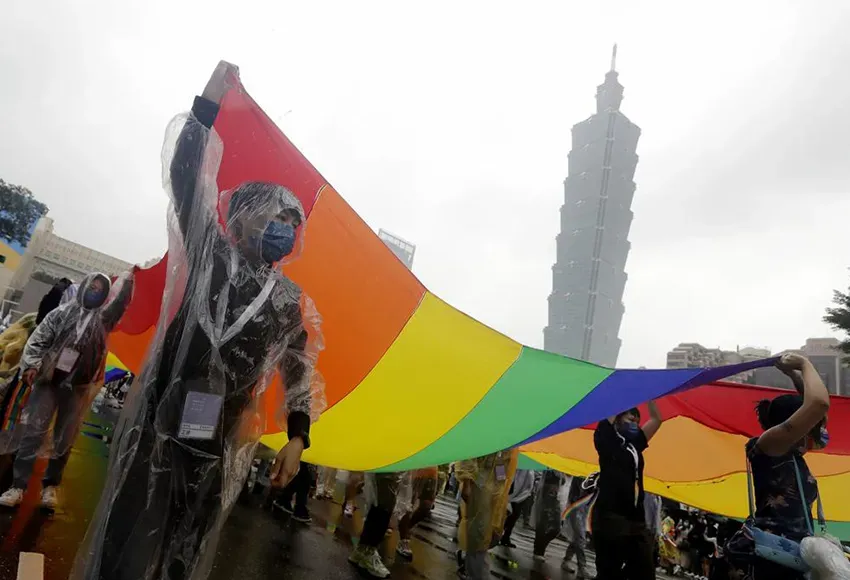 Revelers at the Taiwan LGBT Pride parade – Photo by Chiang Ying-ying / AP