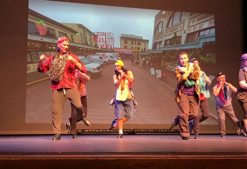 Jack (l) tap dancing at Broadway Performance Hall's Dare to Dance: Together Again – Photo courtesy of Jack Hilovsky