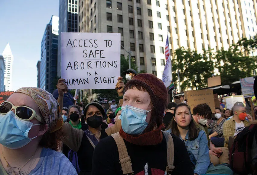 Protestors gather in Downtown Seattle in the summer of 2022 – Photo by Lindsey Anderson