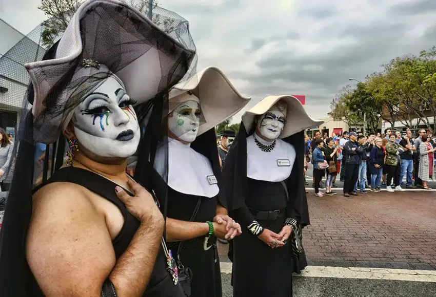 The Sisters of Perpetual Indulgence at a Gay Pride parade in West Hollywood – Photo by Richard Vogel / AP