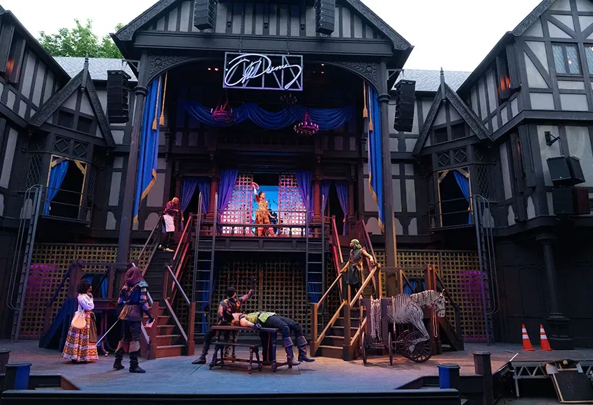 The Three Musketeers (2023): Eunice Woods (above) and Ensemble – Photo by Jenny Graham