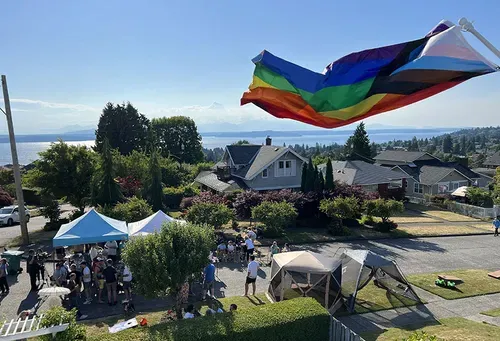 West Seattle dads host inaugural Pride Night Out block party