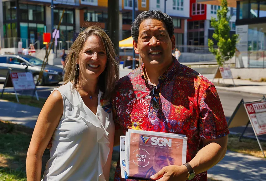 Angela Cragin and Seattle Mayor Bruce Harrell – Photo by Renee Raketty