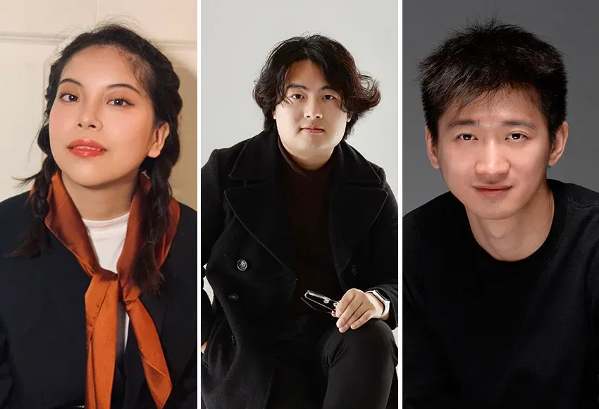 (l-r) Christie Zhao – Photo by Cameron Astor, David Le – Photo by Trang Vo, Sebastian Wang – Courtesy photo