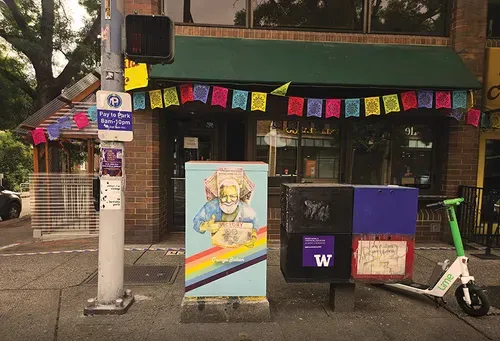 Familiar faces: Signal boxes in Capitol Hill decorated with LGBTQ+ heroes
