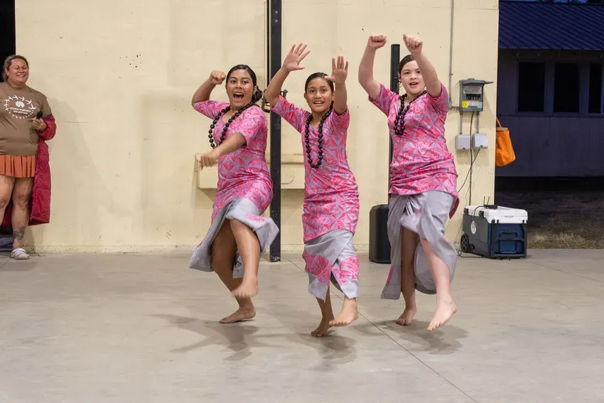 A group of three dances together at QTPI Camp 2024. Source: UTOPIA WA Facebook.
