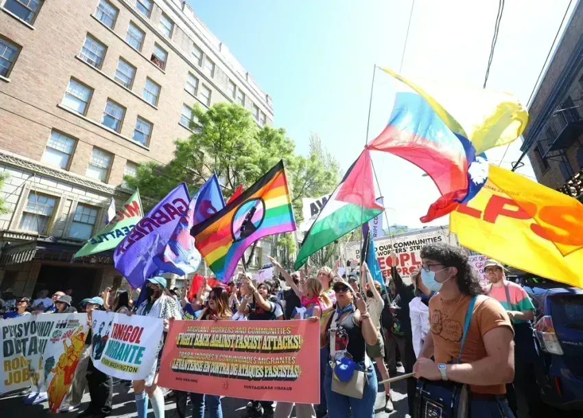 May Day protest Seattle 2025.