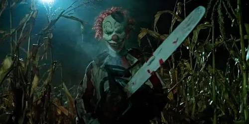 Inventive Clown in a Cornfield is a gorily silly farmland fright